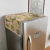 Heart Home Fridge Top Cover & Handle Cover Set | Fridge Top & Handle Cover Set | Refrigerator Cover & Handle Cover Combo Set | Tree Kniting Fridge & Handle Cover | Green